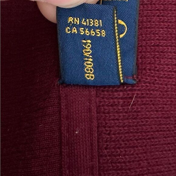 Polo Ralph Lauren Burgundy Quarter-Zip Pullover Sweater Sweatshirt Size XXL - Picture 10 of 11